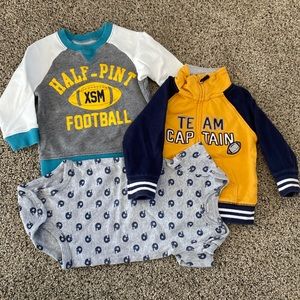 Carter Football tops. 12 months